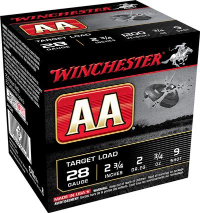 Winchester Ammo AA289 AA  28 Gauge 2.75 Inch 3/4 oz 9 Shot 25 Per Box/ 10 Case  | 28 GA | 020892004467